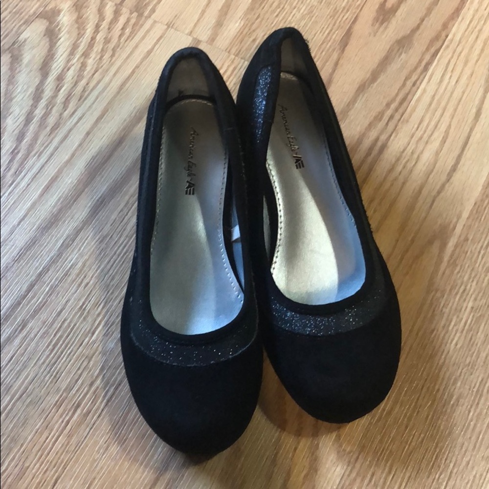 Black slip on dress shoes size 1